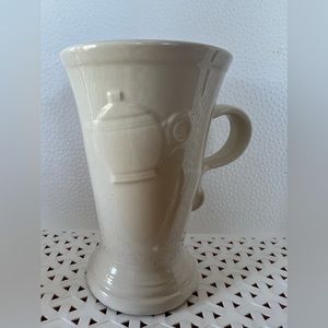 Yellow and off white Homer Laughlin Fiesta cappuccino mugs